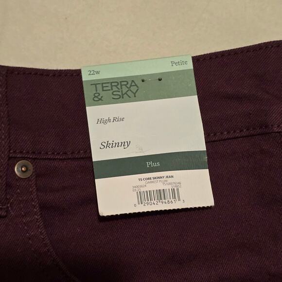 Burgundy Petite skinny jeans 22w - Picture 4 of 8